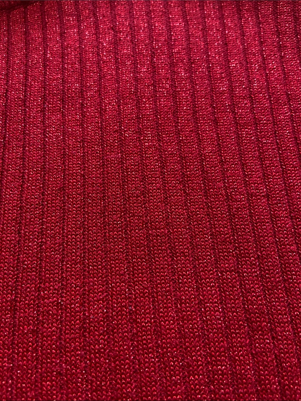 Women’s Red Short-Sleeve Ribbed Sweater - Picture 4 of 6